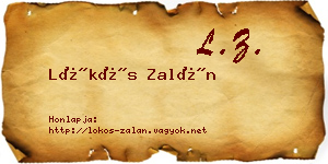 Lökös Zalán névjegykártya